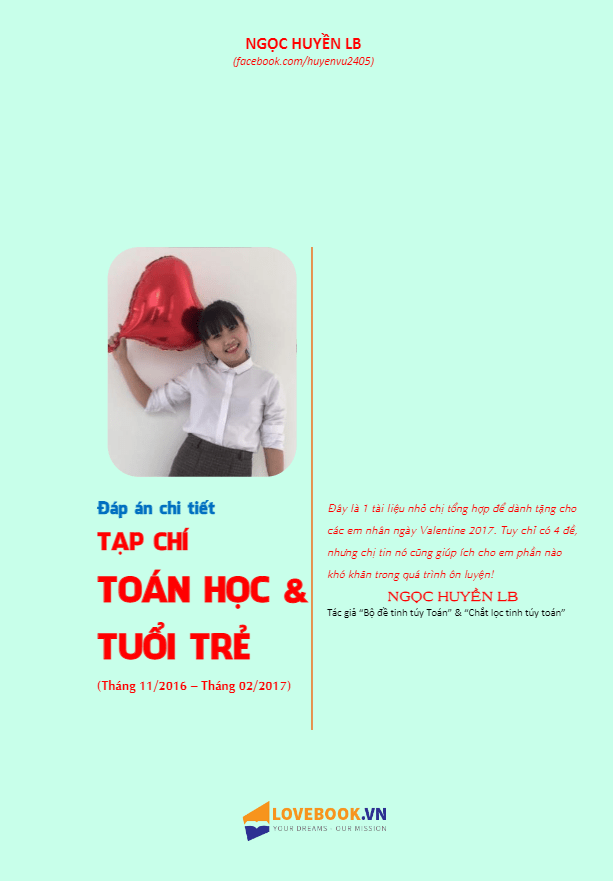 Giải chi tiết một số đề thi thử THPT QG 2017 môn Toán trên tạp chí THTT – Vũ Ngọc Huyền