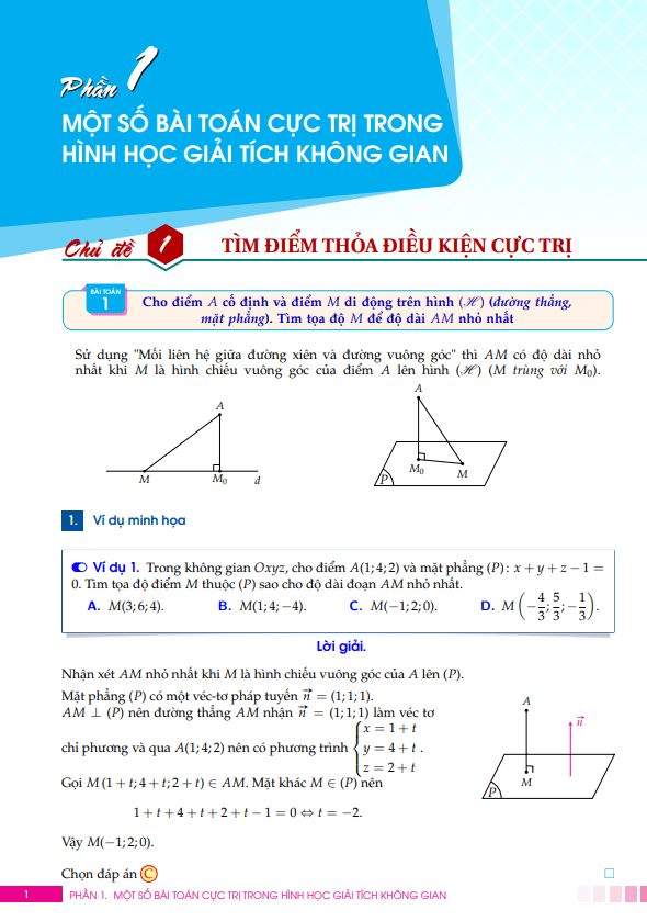 Một số bài toán cực trị trong hình học giải tích không gian